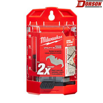 MILWAUKEE 50 PC Hook Utility Knife Blades w/ Dispenser