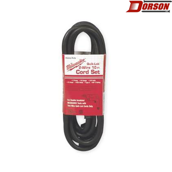 MILWAUKEE 10' 2-Wire QUIK-LOK® W/Twist Lock Plug Cord