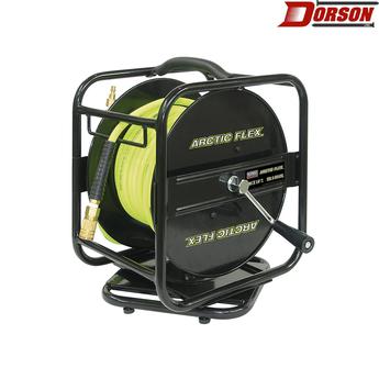 KING 1/4" x 100 feet MANUAL AIR HOSE REEL WITH HYBRID POLYMER AIR HOSE 