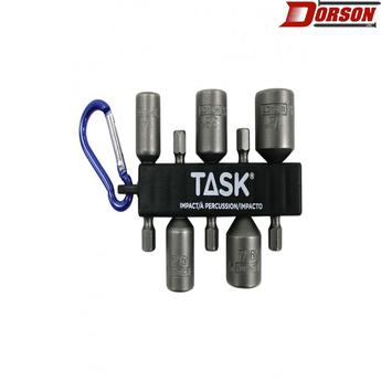 TASK 5pc Assorted IMPACT Stubby Magnetic Nut Setter Carabiner Clip - Bulk